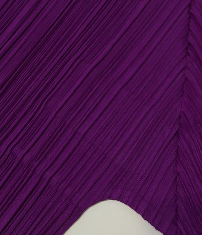 Plei Pleasure High Neck Pleated Cut Purple Issey Miyake PP71-JK121 Women's Size L PLATS PLEASE