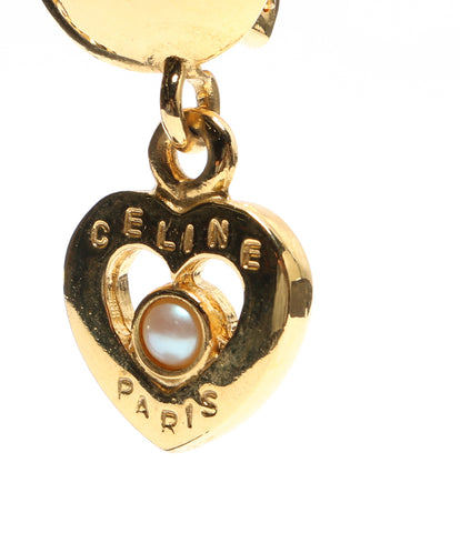 Celine Earring Heart Motif Gold Women's Celine