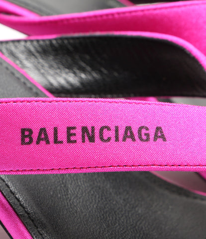 Valenciaga Square Tu Satin Sandals สีชมพู 603525 ผู้หญิง Balenciaga