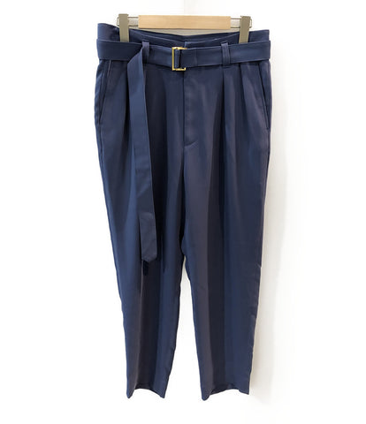 Good Condition Kuruni Tuck Tapered Pants 20AW BELTED PANTS BLUE 20-AW-014 Men's SIZE S CULLNI