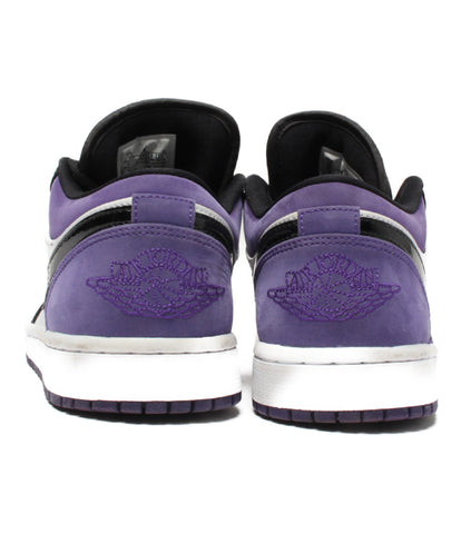 รองเท้าผ้าใบ Nike ตัดต่ําอากาศจอร์แดนหนึ่ง AIR JORDAN 1 ต่ําสีดํา court purple 553558-125 ผู้ชายขนาด 25 ซม. NIKE