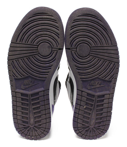 耐克低切运动鞋空气乔丹一 AIR JORDAN 1 LOW 黑色 court purple 553558-125 男士 SIZE 25cm NIKE