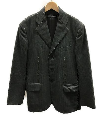 Issey Miyake Beauty Stitch Design Jacket Grey Stripe 15aw/ Stitch Design Jacket ME53FD164 Men's ISSEY MIYAKE