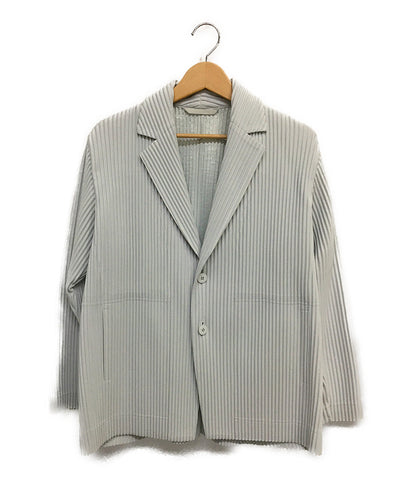 Om Presacy Syssey Miyake Beauty Tailored Jacket Pleated Platonum Gray HP01JD212 Men Size S ISSEY MIYAKE HOMME PLISSE