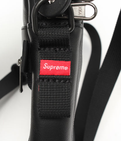 美品 18aw Supreme × THE NORTH FACE Leather Shoulder Bag Black レザーショルダーバッグ コラボ      メンズ   Supreme