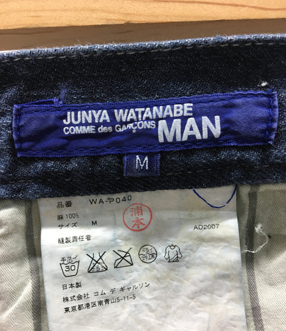 男装尺寸M JUNYA WATANABE MAN半裤子粗斜纹布蓝色AD2007WA-P040