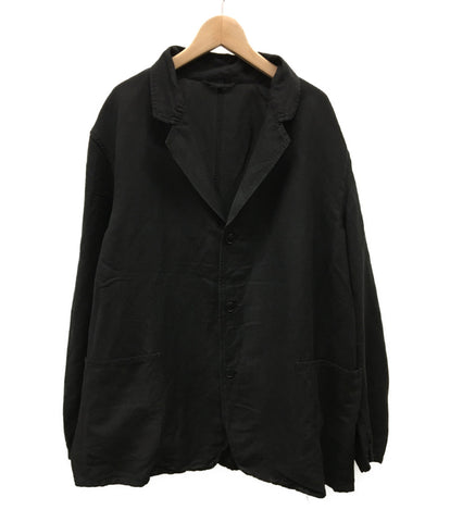 Comoli 20SS Viscose Linen Jacket Black Tailored Jacket R01-01008 Men's Size L Comoli