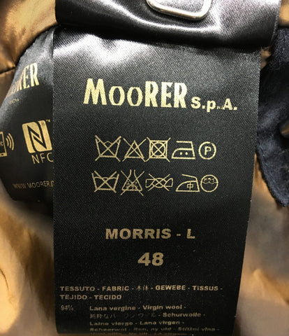 ムーレー 美品 襟ファーダウンジャケット ブラック ラビット　ファー付き     IT0121162992 メンズ SIZE L  MOORER