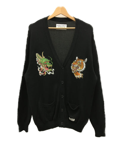 Waco Maria 20ss cotimely hi embroidery design cardigan Haori dragon tiger Black Mens Size XL