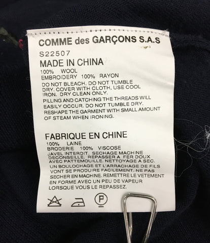COMME des GARCONS เสื้อ Knitted Clover องทัพเรือ 14ss ชายขนาดแอล COMME des GARCONS เสื้อ