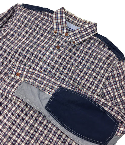 Junya Wartonabekom de Gal Sonman Rebuilding Check Cotton Button Shirt Patch Long Sleeve Shirt AD2017 WT-B003 Men's Size M COMME DES GARCONS JUNYA WATANABE MAN
