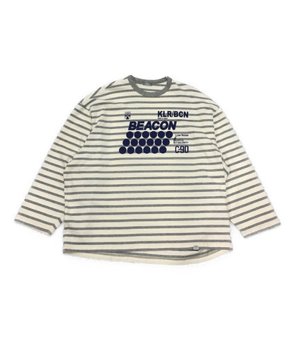 カラー 美品 ビーコン 長袖Ｔシャツ ロゴ ボーダー 19AW メンズ SIZE M