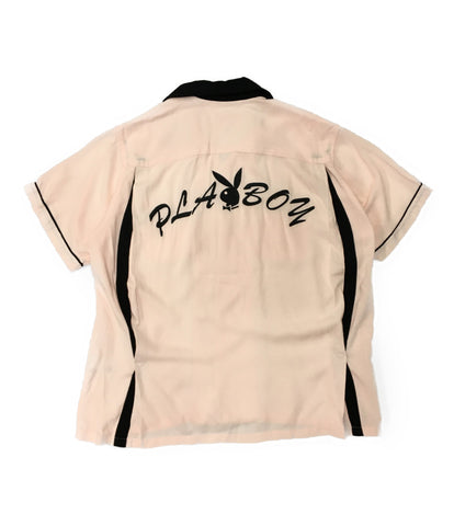 Sprim Short Sleeve Shirt Playboy Pink Open Color Shirt Men's Size S Supreme