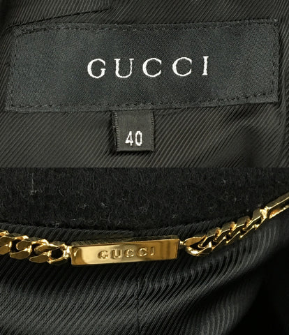 Gucci的皮革交换羊绒法院黄金按钮老虎带0705 AG801 GUCCI女装