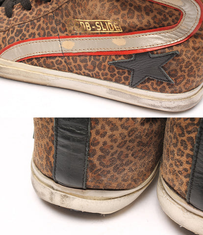 Golden Sneaker Slide High Cut Leopard Leopard P แบบวินเทจ Golden Goose
