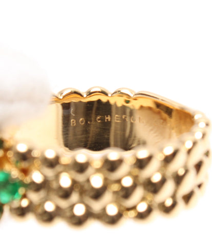 Bushron ความงาม Products K18 YG Emerald Diamond Cross Motif Ring K18 ผู้หญิงขนาดหมายเลข 11 (แหวน) Boucheron