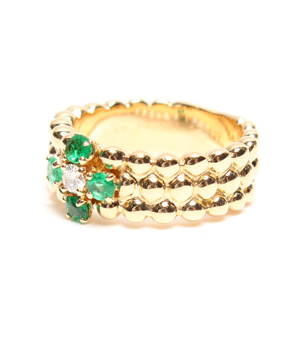 Boucheron beauty products K18YG emerald diamond cross motif ring K18 Ladies SIZE 11 No. (ring) BOUCHERON