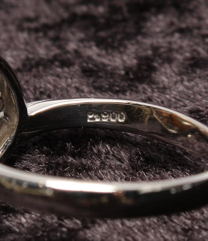 ผลิตภัณฑ์ความงาม PT900 ผีเสื้อสีขาวมุก 13 มม. เพชร 0.17ct แหวน PT900 ผู้หญิงขนาดหมายเลข 24 (แหวน)
