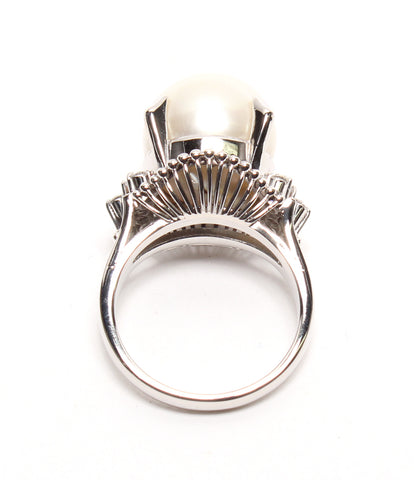 Beauty products Pt900 white butterfly Pearl 12-13mm diamond 0.22ct ring PT900 Ladies SIZE 13 No. (ring)