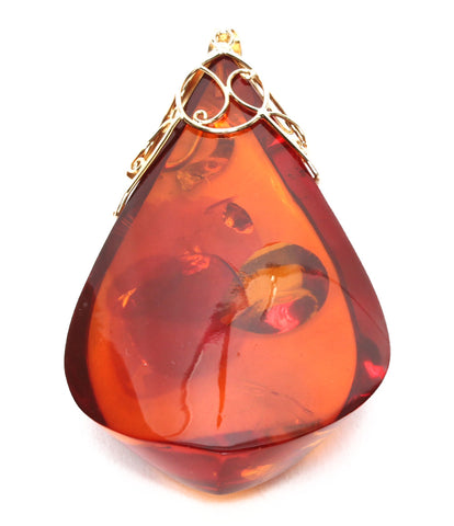 Beauty products K18YG amber diamond 0.03ct Pendants Ladies (Other)