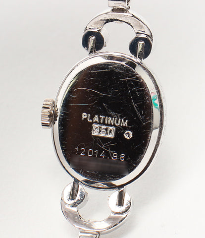 H. and Koh watch Pt950 hand-winding Silver Ladies H & co