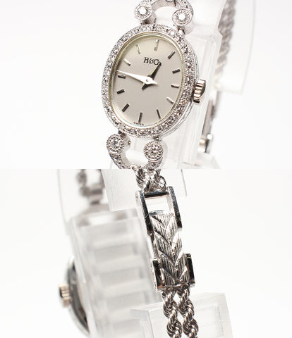 H. and Koh watch Pt950 hand-winding Silver Ladies H & co