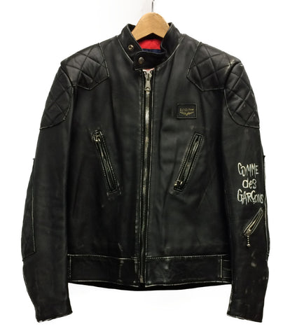 Phantom vintage processing single leather jacket AD2012 Men SIZE 36 (S) COMME des GARONS × Lewis Leathers