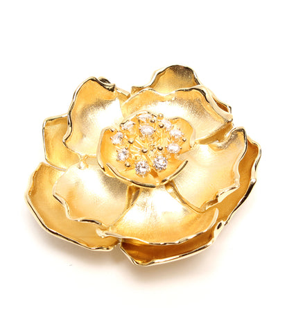 Piaget beauty products K18YG diamond flower motif brooch pendant top combined K18 Ladies (other) PIAGET