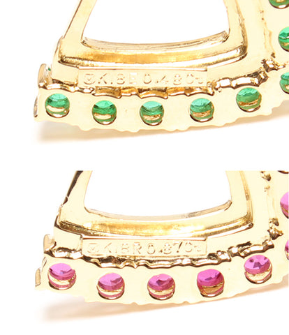 Mikimoto beauty products K18YG emerald ruby ​​pearl sapphire diamond necklace K18 Ladies' (necklace) MIKIMOTO