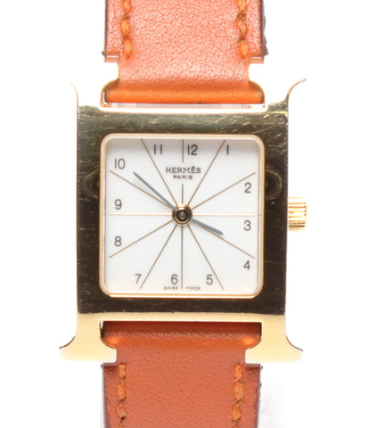 Hermes Watch □ P แกะสลัก H นาฬิกาควอตซ์ขาว Hermes