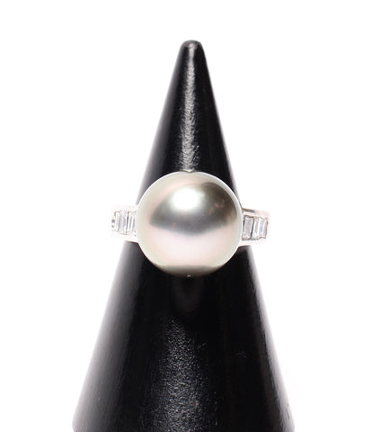 Pt900 black butterfly Pearl 13mm diamond 0.78ct ring Pt900 Ladies SIZE 10 No. (ring)