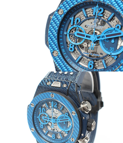 UBLO Watch World Limited 500 Bik Bang Union อิตาลีอิสระสีฟ้าโครโนกราฟอัตโนมัติผู้ชาย Hublot