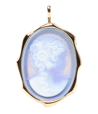Beauty products K18YG stone cameo pendant brooch shared Ladies (Other)