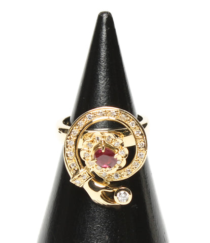 Beauty products K18YG ruby ​​0.44ct diamond 0.30ct ring Ladies SIZE 12 No. (ring)