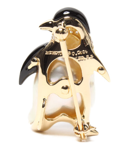 mikimoto ความงามผลิตภัณฑ์ K18YG Baroque Pearl Sapphire Onyx Penguin Motif ผู้หญิงเข็มกลัด (อื่น ๆ ) Mikimoto