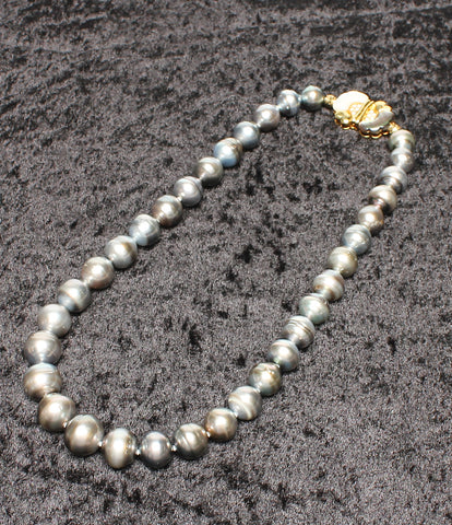 K18YG baroque pearl diamond 0.18ct necklace ladies (necklace)