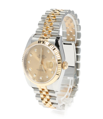 ロレックス 美品 腕時計 10Pダイヤ デイトジャスト  自動巻き ゴールド  メンズ   ROLEX