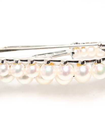 Pt900 / K14WG Pearl 3-7mm Diamond 0.20ct brooch ladies (Other)