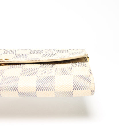 Louis Vuitton กระเป๋าสตางค์ยาวกระเป๋าเงิน Yusala Damier Azur ผู้หญิง (กระเป๋าสตางค์ยาว) Louis Vuitton