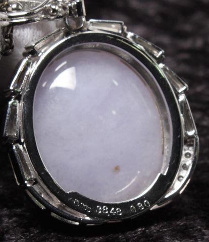 Pt900 Pt850 lavender Jade 38.48ct diamond 0.80ct necklace ladies (necklace)