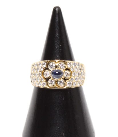 美容品K18YG蓝宝石钻石戒指女士们SIZE 15号（环）VAN克雅宝