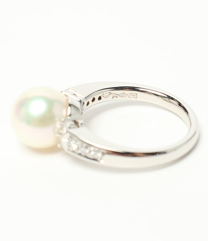 แหวน Fairyware แหวน PT1000 มุก 9.2mm เพชร 0.28ct ผู้หญิงขนาดหมายเลข 10 (แหวน)