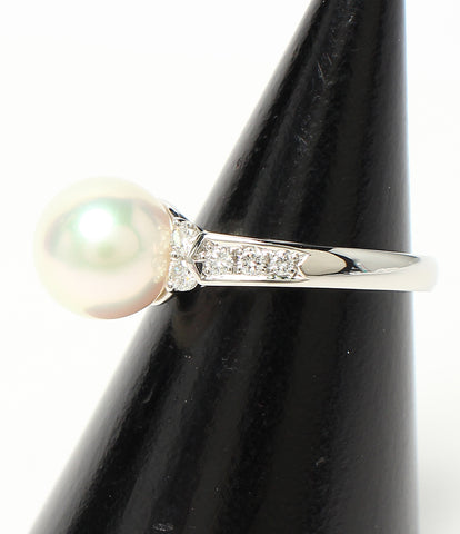 Beauty products ring ring PT1000 Pearl 9.2mm diamond 0.28ct Ladies SIZE 10 No. (ring)