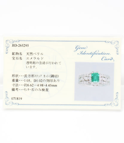 Pt900 emerald 1.05ct diamond 1.02ct ring Pt900 Ladies SIZE 11 No. (ring)