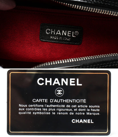 Chanel หนังกระเป๋าสะพายโซ่ Coco Mark Patent Checober Chanel