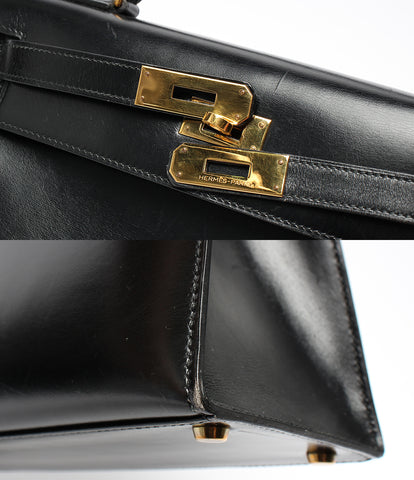 Hermes leather handbag box calf Gold Hardware ○ oR engraved Kelly 28 Ladies HERMES