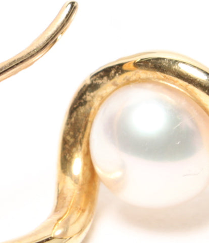 御木本雪花图案K18珍珠7.3毫米5.7毫米耳环女士（耳环）MIKIMOTO