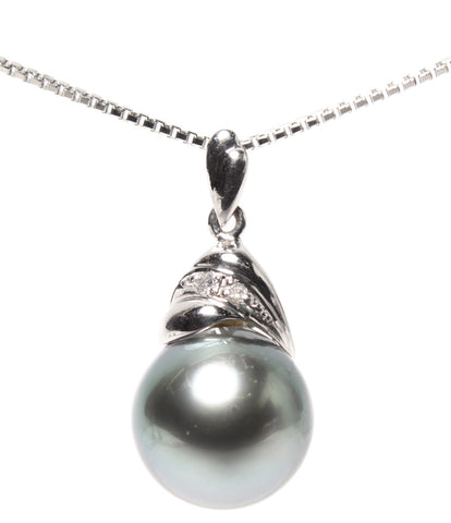 Pt900 Pt850 Pearl 11mm Diamond 0.02ct pendant Pt900 Pt850 Ladies' (necklace)