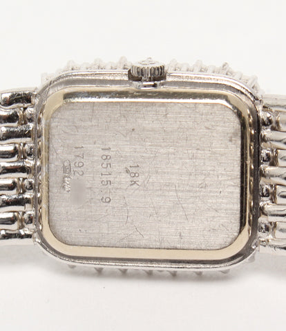 Watch 18K diamond bezel 12P Diamond Quartz Silver 18515 9 Ladies BAUME & MERCIER