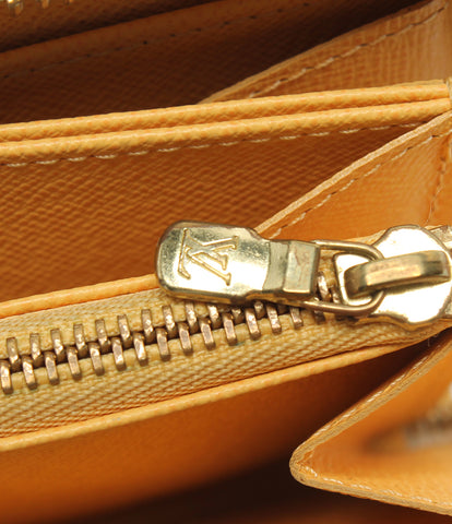 Louis Vuitton Zippy กระเป๋าสตางค์รอบสกรูยาวกระเป๋าสตางค์ Damier Azur ผู้หญิง (Round Fastener) Louis Vuitton